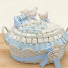Luxury baby boy decorated chocolate crochet basket