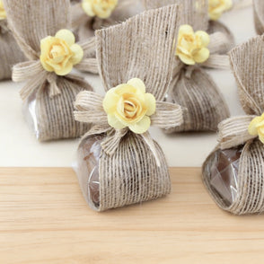Flower & jute ribbon decorated loose ...