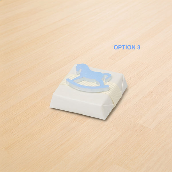 Baby boy rocking horse acrylic decorated premium chocolate