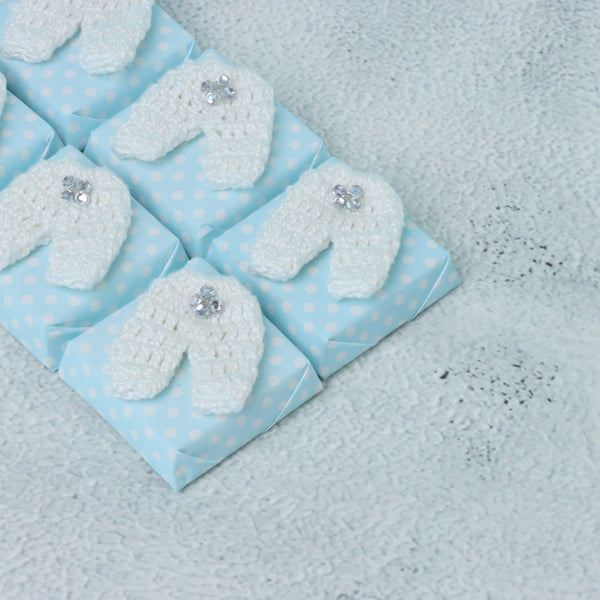 Set of 20 Baby crochet bootie decorated loose chocolate