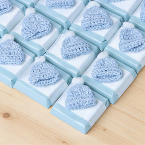 Set of 20 Baby boy crochet hat decora...