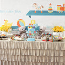 Baby boy toy store theme dessert table