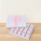 Welcome baby girl flower designed 20-piece chocolate hard box