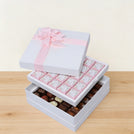 Welcome baby girl flower designed 2-layer chocolate hard box
