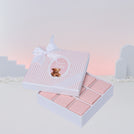 Welcome baby girl teddy designed 9-piece chocolate hard box