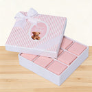 Welcome baby girl teddy designed 9-piece chocolate hard box