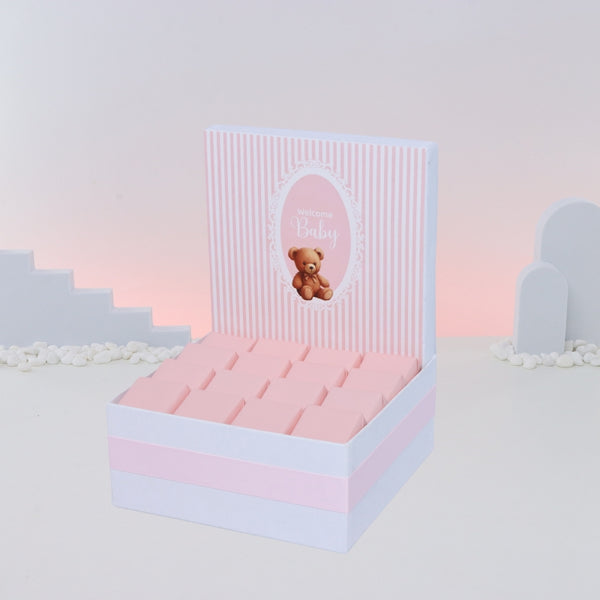 Baby girl teddy designed chocolate medium hamper