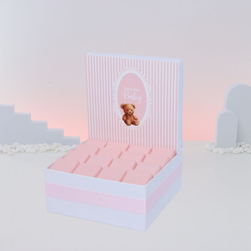 Baby girl teddy designed chocolate medium hamper