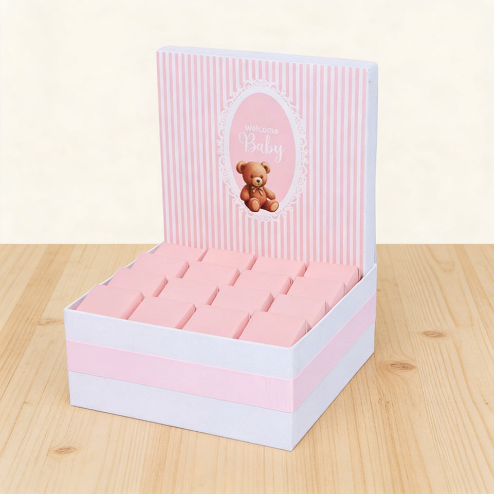 Baby girl teddy designed chocolate medium hamper