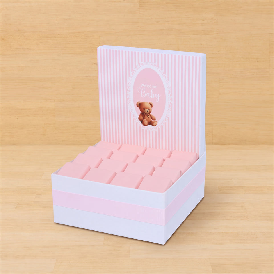 Baby girl teddy designed chocolate medium hamper