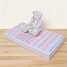 Baby girl glittery decorated chocolate & teddy plush toy medium leather tray