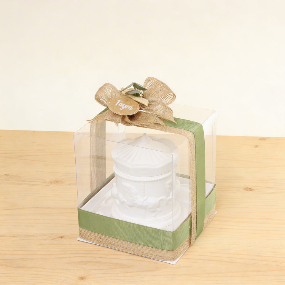 Set of 20 pieces baby boy rustic theme designed carousel scented candle giveaway