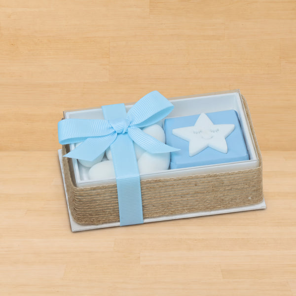 Set of 20 Baby boy acrylic decorated chocolate view top box giveaway