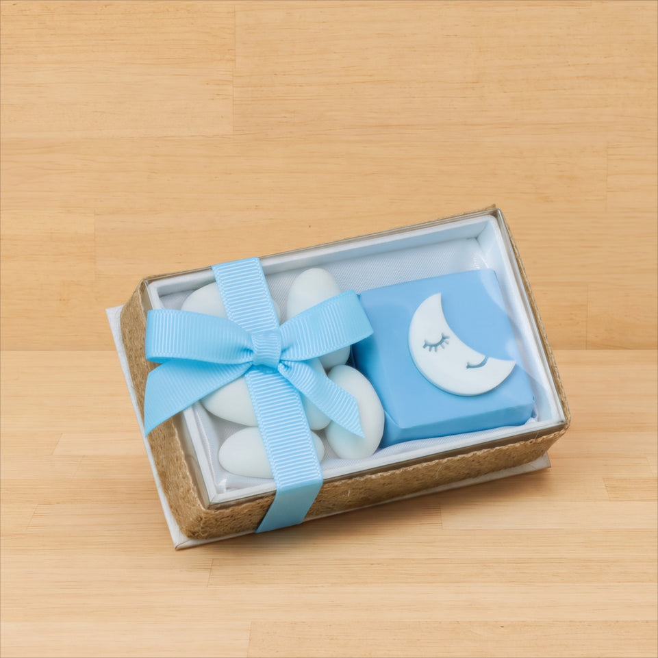 Set of 20 Baby boy acrylic decorated chocolate view top box giveaway