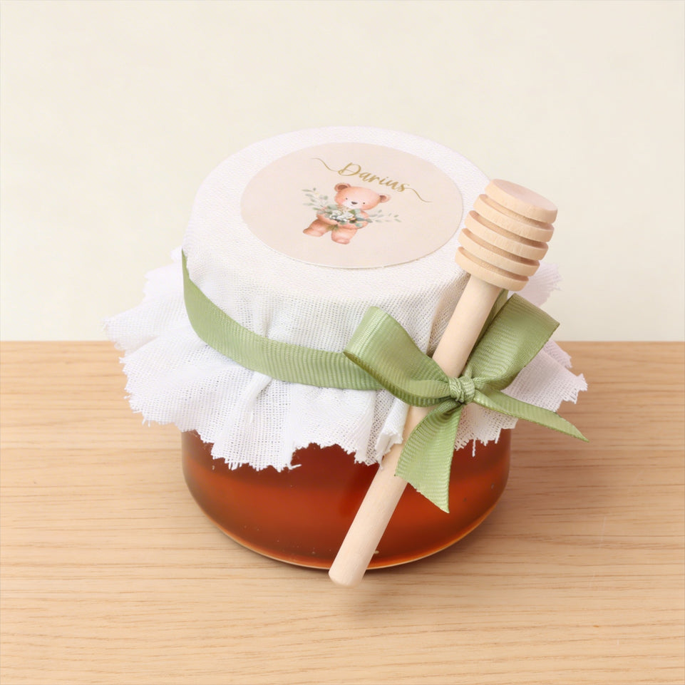 Set of 20 Baby boy teddy theme designed premium honey jar