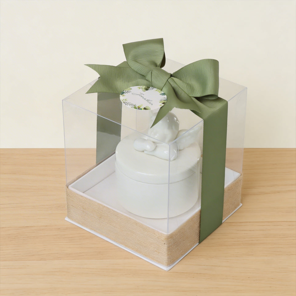 Set of 20 Baby boy angel box giveaway in clear box