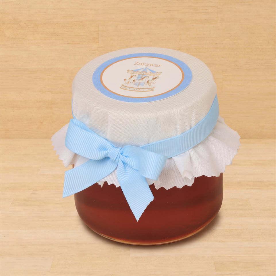 Set of 20 Baby boy personalized carousel designed premium honey jar