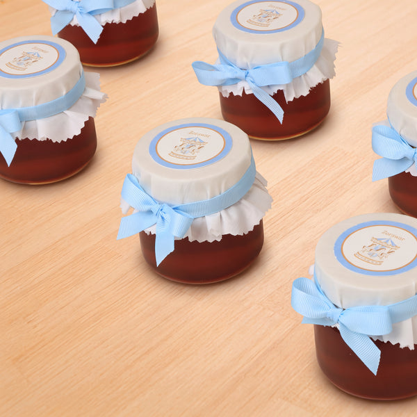 Set of 20 Baby boy personalized carousel designed premium honey jar