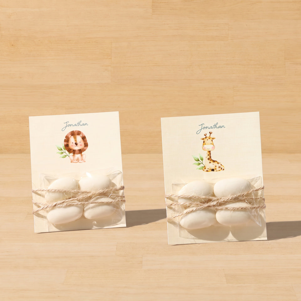 Set of 20 Baby boy almond dragees card