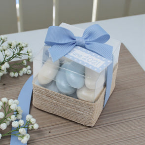 Set of 20 Almond dragees clear box