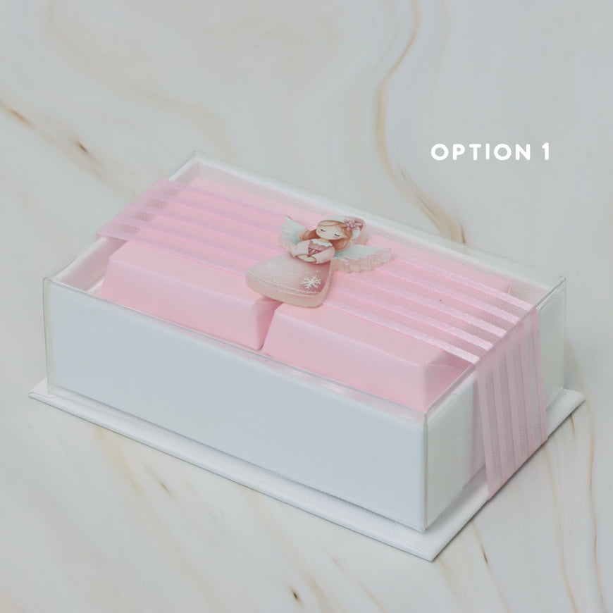 Set of 20 baby acrylic angel decorated premium chocolate top view hard box