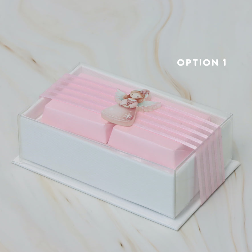 Set of 20 baby acrylic angel decorated premium chocolate top view hard box