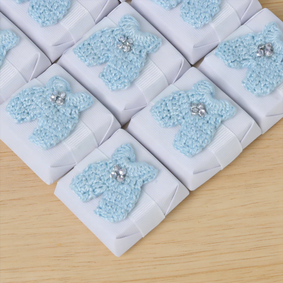 Set of 20 Baby boy crochet decorated premium loose chocolate