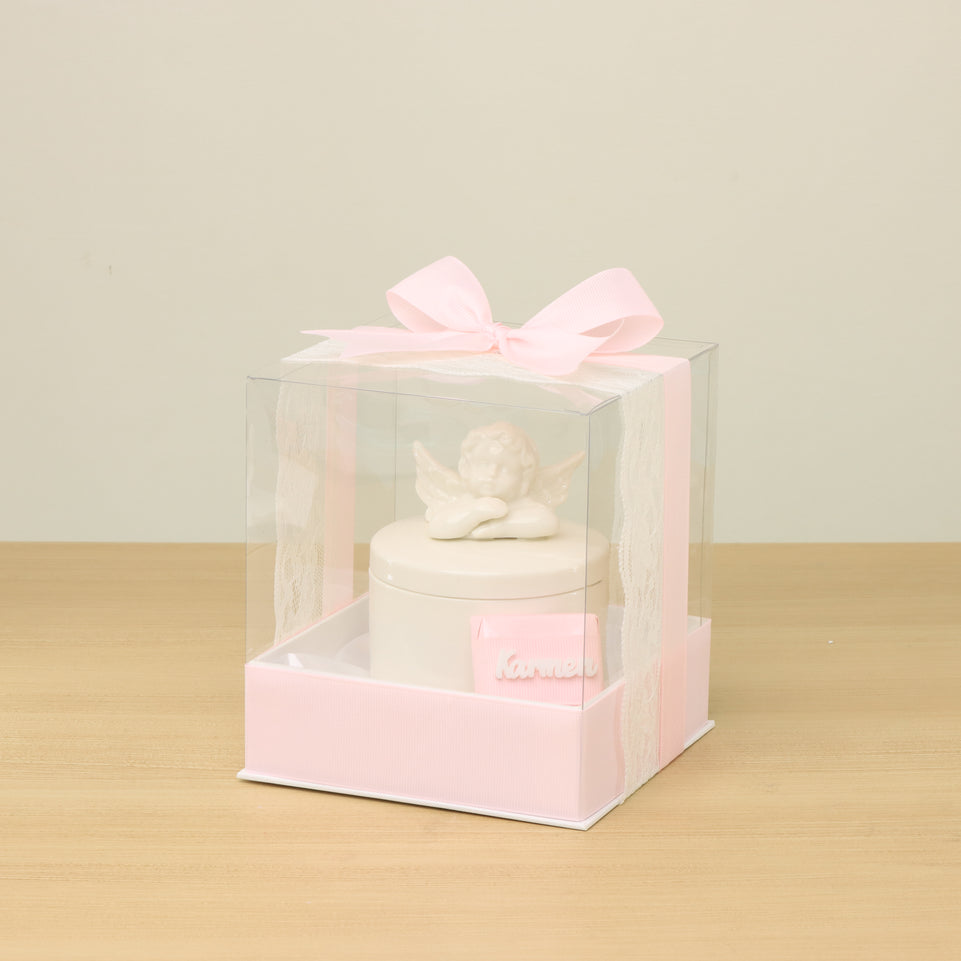 Set of 20 Baby girl ceramic angel box giveaway