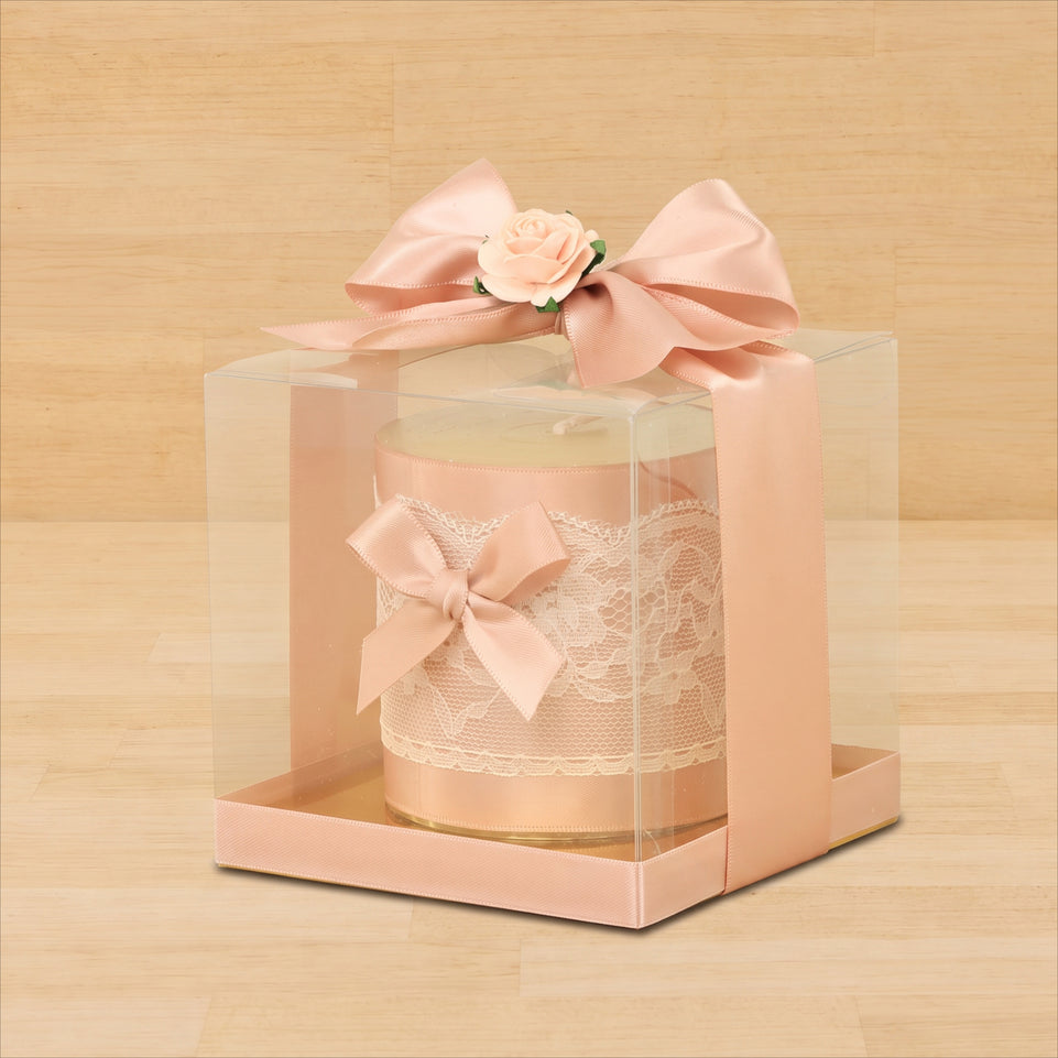 Set of 20 Baby carousel decorated candle clear box
