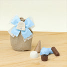 Set of 20 Baby boy crochet hat decorated chocolate bag