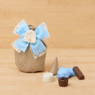 Set of 20 Baby boy crochet hat decorated chocolate bag