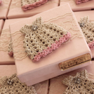 Set of 20 Baby girl crochet dress decorated chocolate box