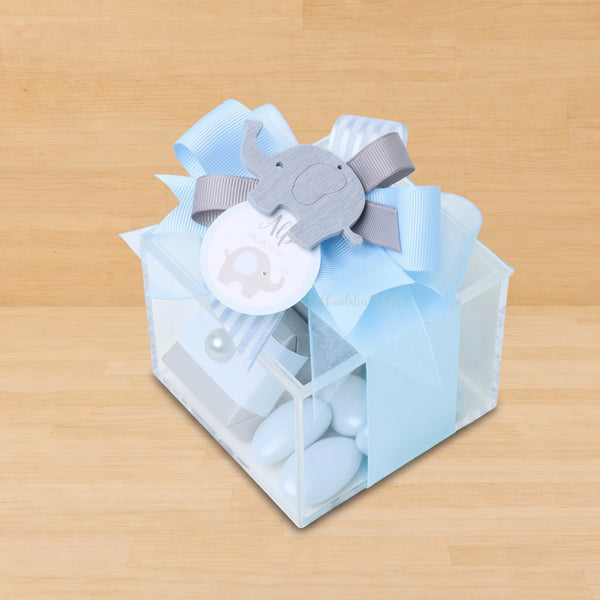 Set of 20 Baby acrylic elephant decorated chocolate acrylic box