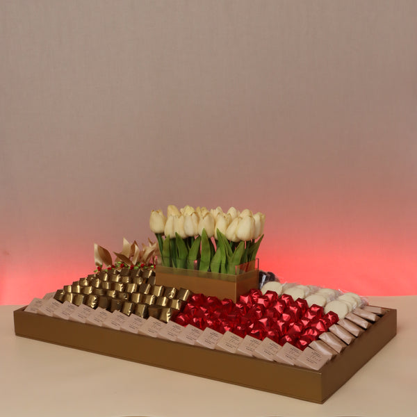 Happy Birthday customized premium chocolate large leather tray