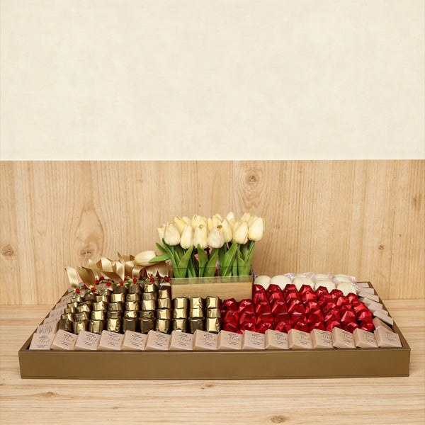 Happy Birthday customized premium chocolate large leather tray