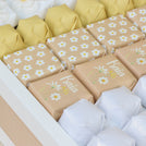 Baby girl flower theme chocolate arrangement 2 tier stand