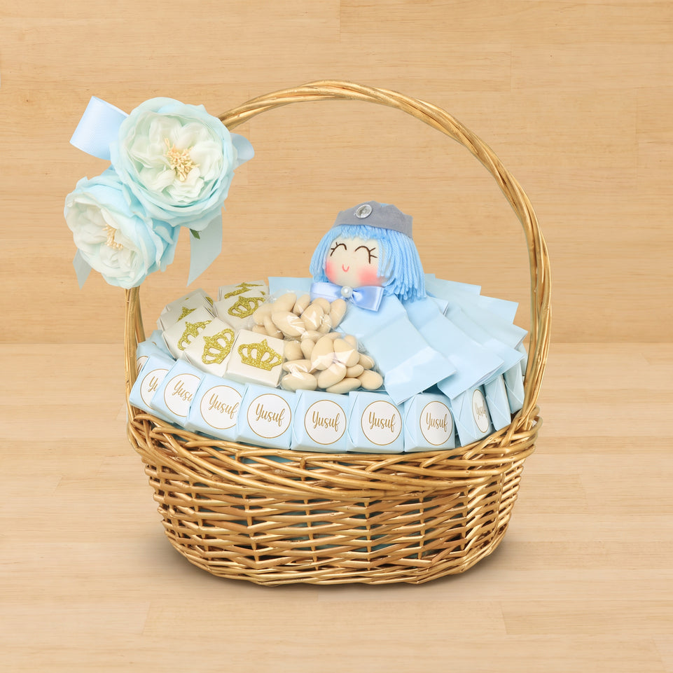 Baby boy prince decorated chocolate medium basket