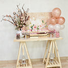 Bunny floral chocolate baby girl wood stand for rent