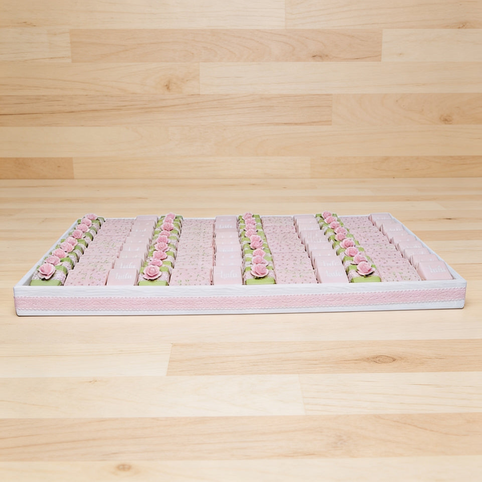 Baby girl personalized chocolate leather tray