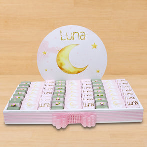Baby girl personalized moon theme des...