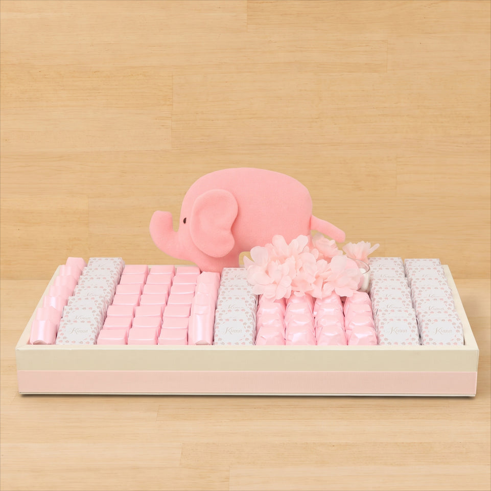 Baby personalized elephant designed premium chocolate medium leather tray