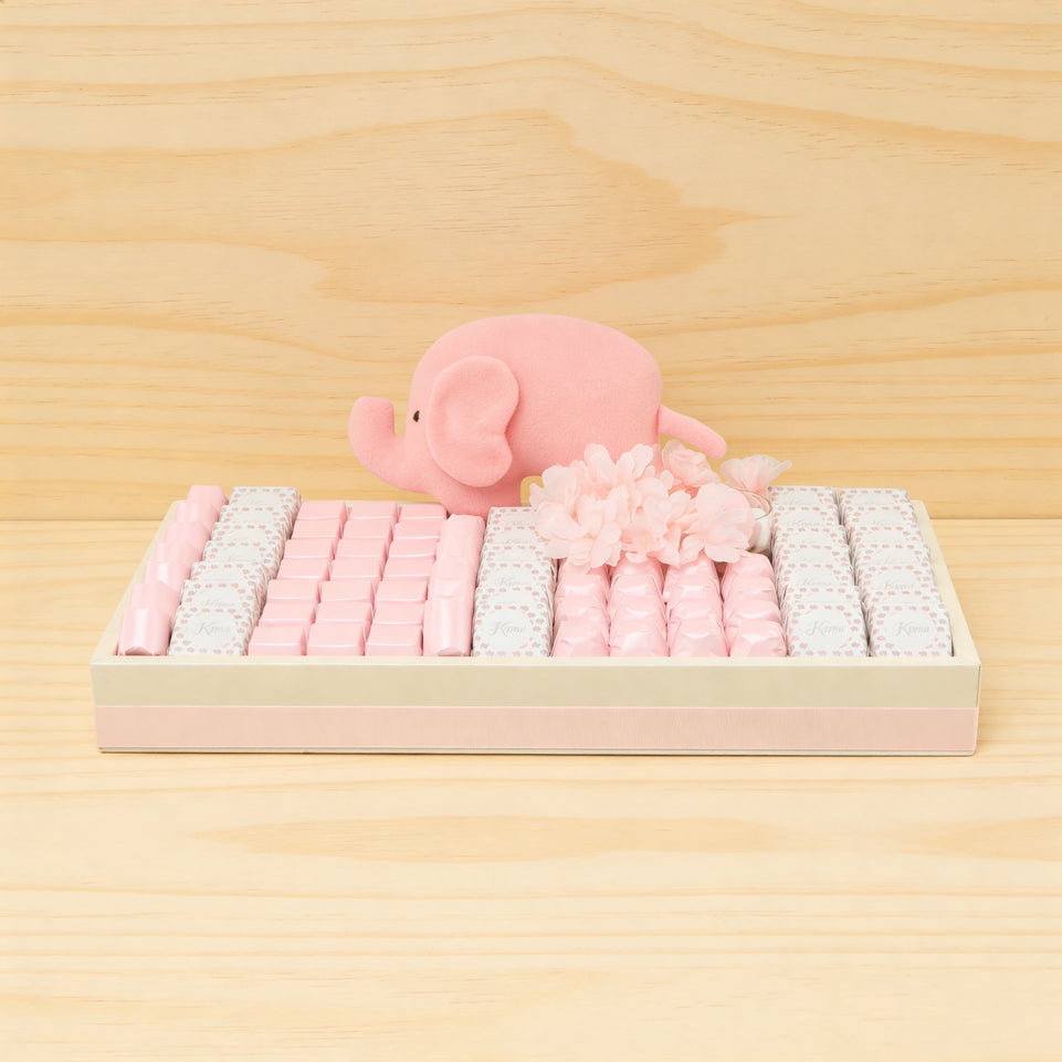 Baby personalized elephant designed premium chocolate medium leather tray