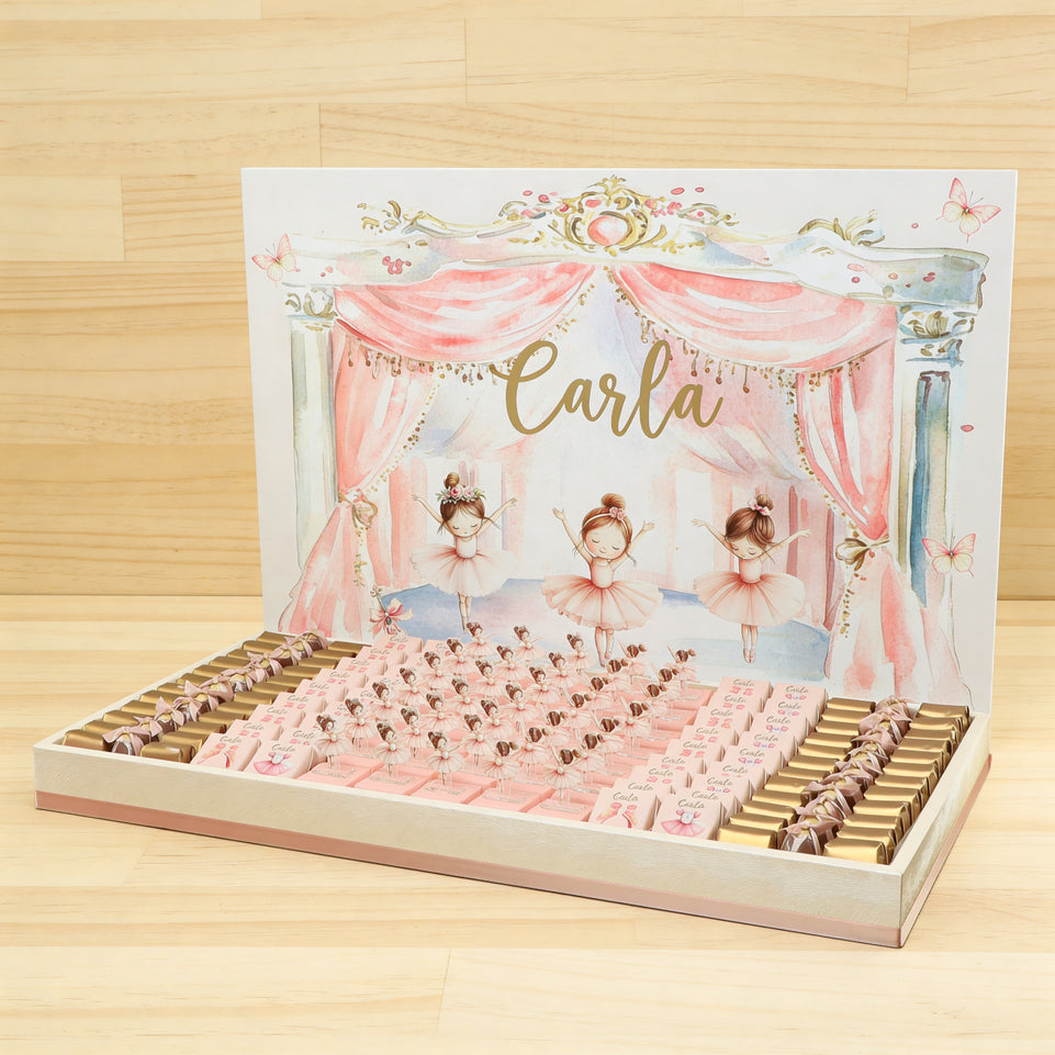 Baby girl customize tray Ballerina  theme design with acrylic backdrop