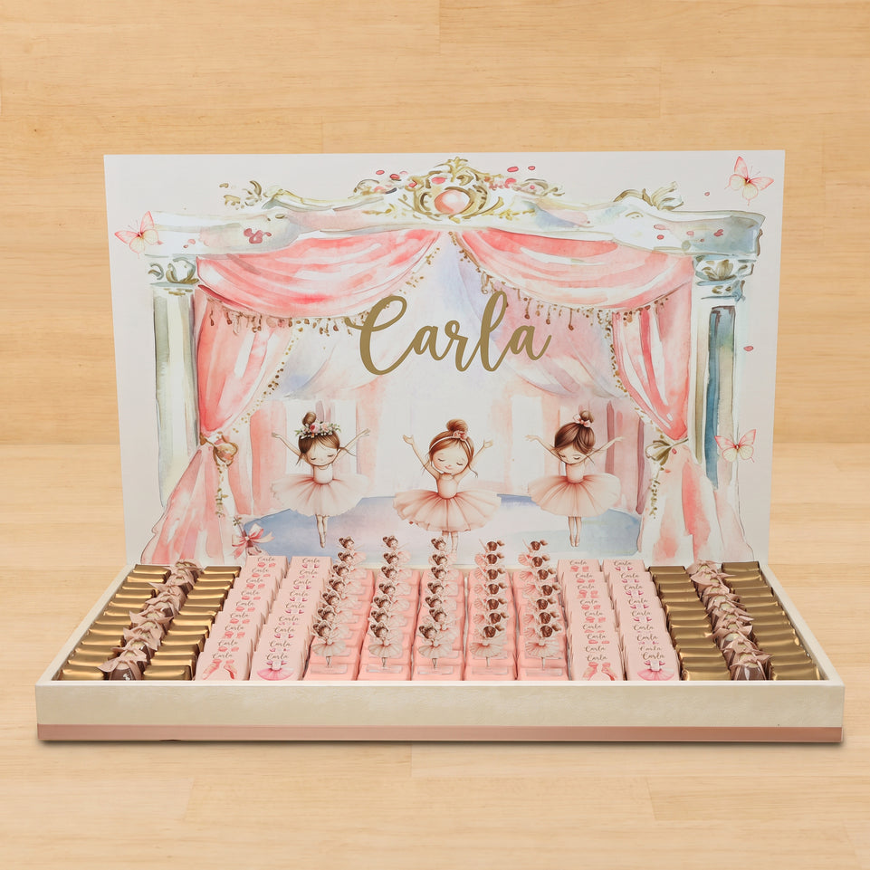 Baby girl customize tray Ballerina  theme design with acrylic backdrop
