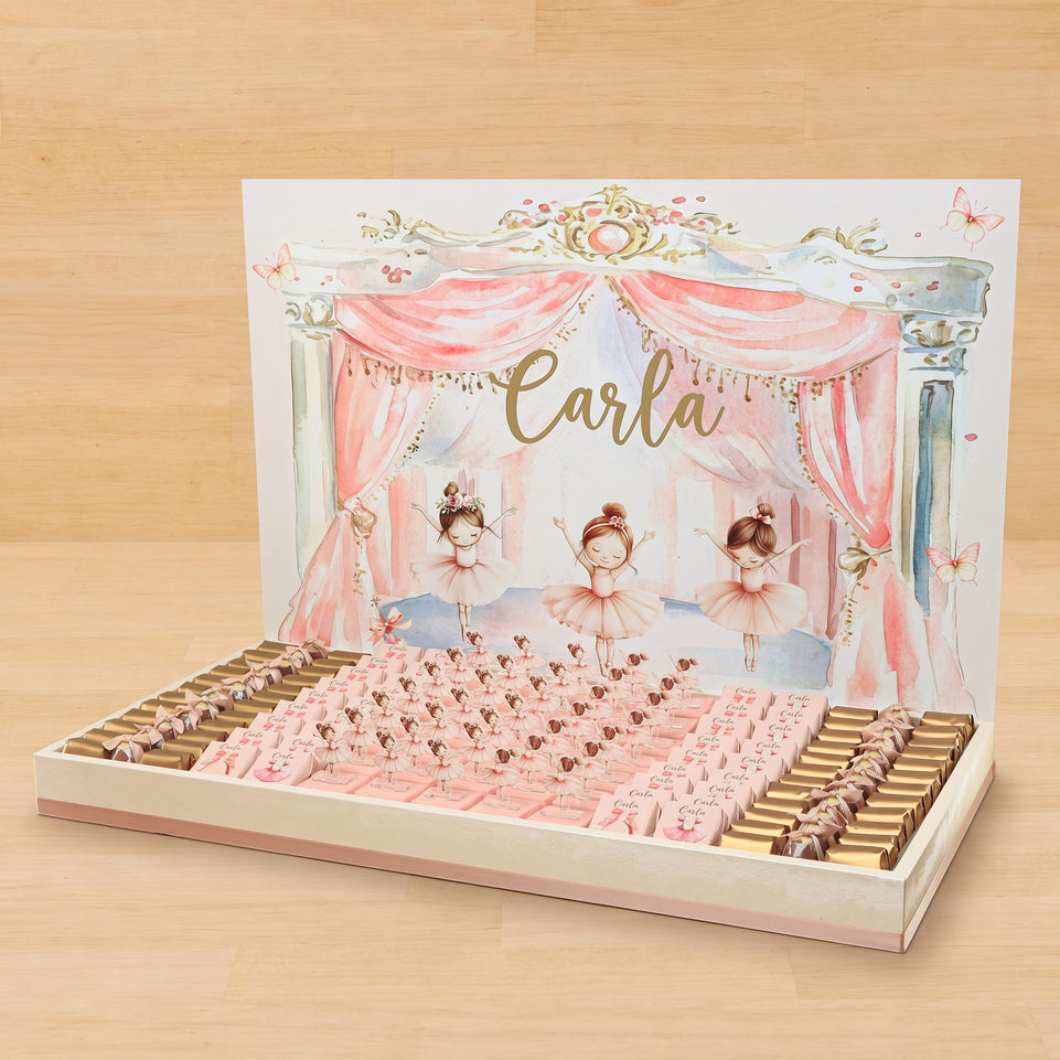 Baby girl customize tray Ballerina  theme design with acrylic backdrop