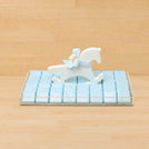Baby boy chocolate medium acrylic tray with a wooden horse design