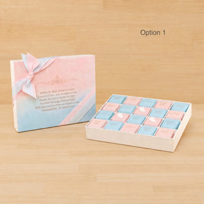 Gender reveal theme personalized choc...