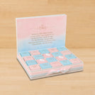 Gender Reveal them personalize chocolate in a hamper