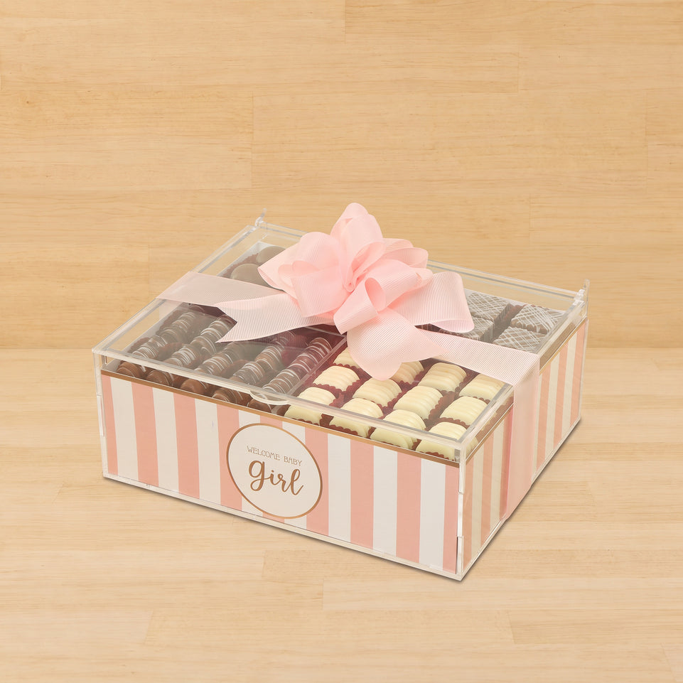 Baby Girl premium chocolate small double acrylic tray