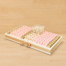Baby girl dear theme design premium chocolate medium leather tray
